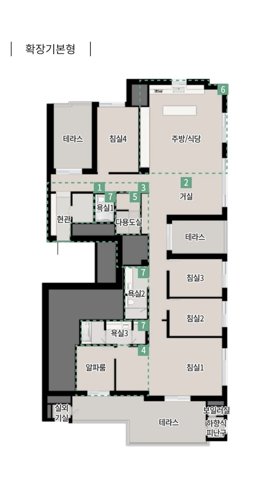 한강 리버프론트 푸르지오 모델하우스 전용면적 180㎡C 펜트하우스 평면도