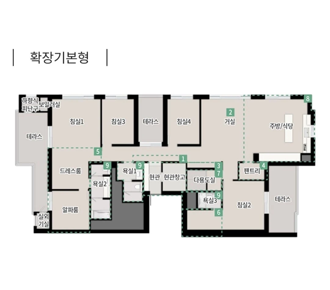 한강 리버프론트 푸르지오 모델하우스 전용면적 180㎡A 펜트하우스 평면도